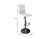 Tabouret de bar / cuisine blanc moderne SURF ALTO (lot de 2)