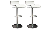 Tabouret de bar / cuisine blanc WAVES (lot de 2)