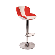 Tabouret de bar / cuisine design blanc et rouge ROCKY