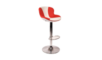 Tabouret de bar / cuisine design blanc et rouge ROCKY