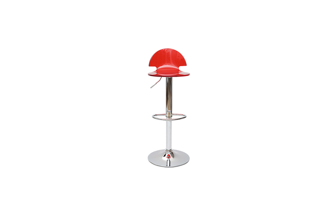 Tabouret de bar / cuisine design en plexiglas rouge transparent ORION