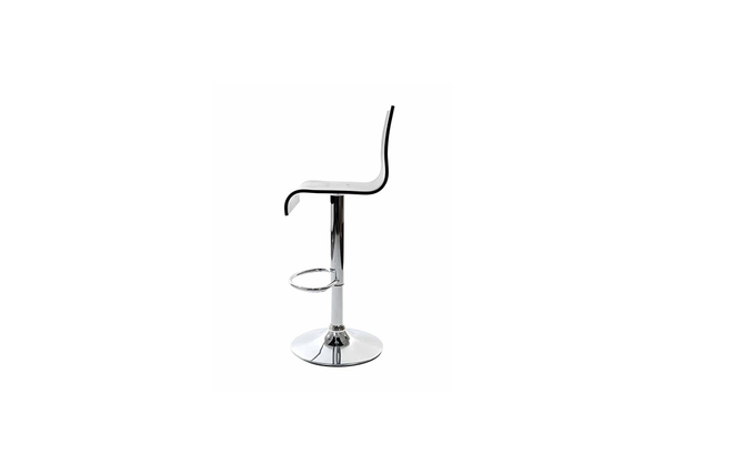 Tabouret de bar / cuisine design plexiglas noir SATURNE (Lot de 2) 