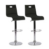 Tabouret de bar / cuisine design plexiglas noir SATURNE (Lot de 2) 