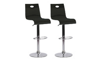 Tabouret de bar / cuisine design plexiglas noir SATURNE (Lot de 2) 