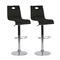 Tabouret de bar / cuisine design plexiglas noir SATURNE (Lot de 2) 