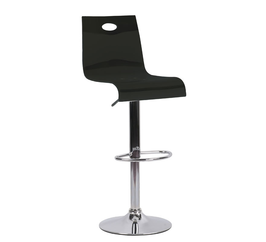 Tabouret de bar / cuisine design plexiglas noir SATURNE