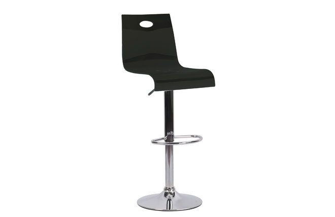Tabouret de bar / cuisine design plexiglas noir SATURNE