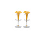 Tabouret de bar / cuisine jaune design GALAXY (lot de 2)