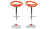 Tabouret de bar / cuisine moderne orange COMET (lot de 2)