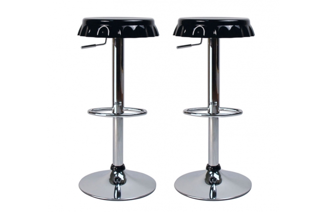 Tabouret de bar / cuisine noir CAPSULE (lot de 2)