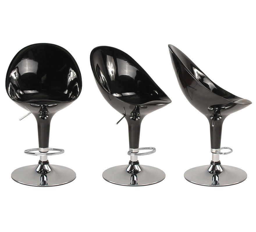 Tabouret de bar / cuisine noir design �UF (lot de 2)