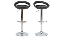 Tabouret de bar / cuisine noir moderne PVC COMET (lot de 2)