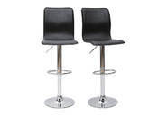 Tabouret de bar / cuisine noir moderne SURF ALTO (Lot de 2)