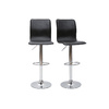 Tabouret de bar / cuisine noir moderne SURF ALTO (Lot de 2)