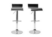 Tabouret de bar / cuisine noir WAVES (lot de 2)