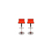 Tabouret de bar / cuisine orange design WAVES (lot de 2)