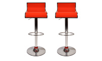 Tabouret de bar / cuisine orange design WAVES (lot de 2)