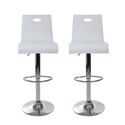 Tabouret de bar / cuisine plexiglas blanc Saturne (Lot de 2)