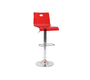 Tabouret de bar / cuisine plexiglas rouge transparent SATURNE (lot de 2) 