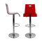 Tabouret de bar / cuisine plexiglas rouge transparent SATURNE