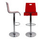 Tabouret de bar / cuisine plexiglas rouge transparent SATURNE