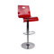 Tabouret de bar / cuisine plexiglas rouge transparent SATURNE