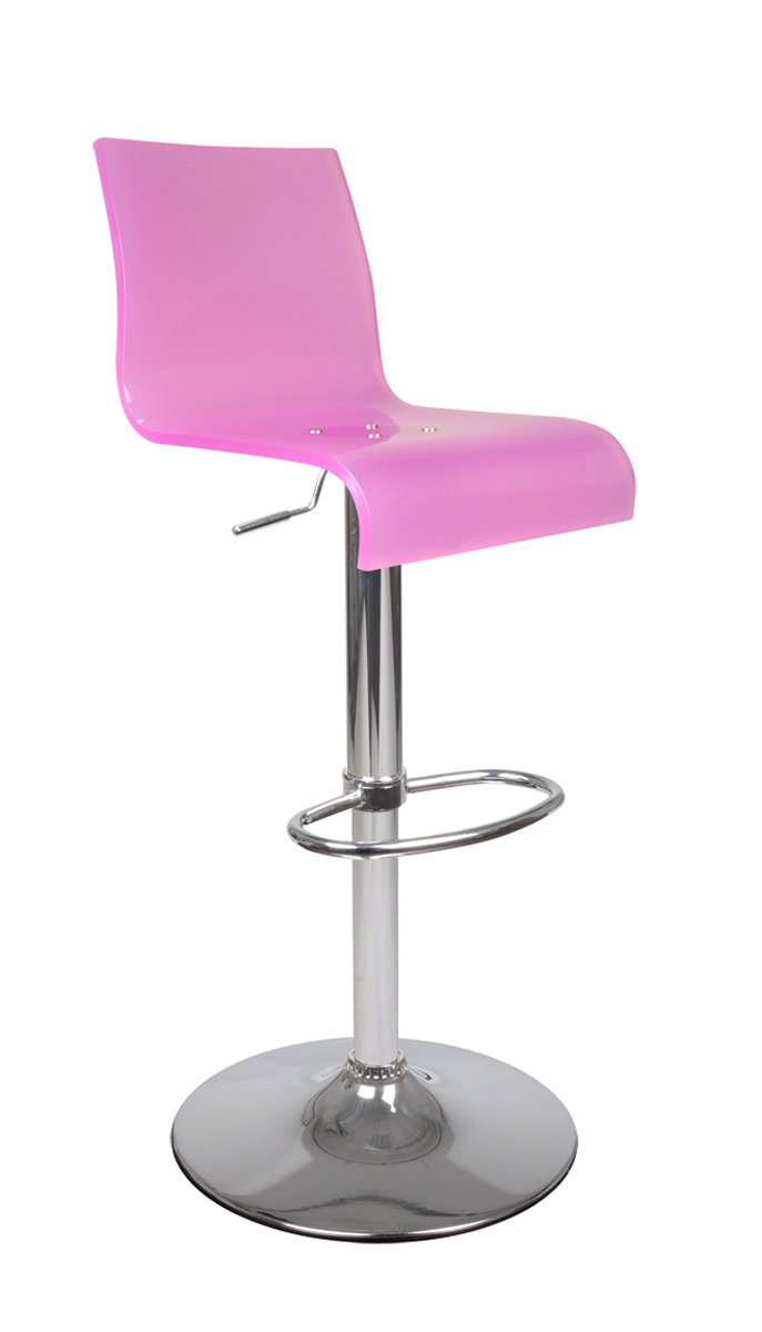 Tabouret de bar / cuisine rose en plexiglas NEW SATURNE
