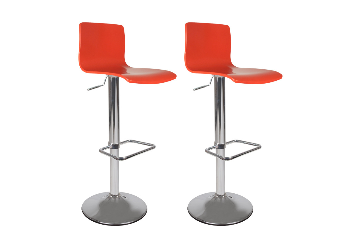 Tabouret de bar / cuisine rouge moderne NEWSURF (lot de 2)