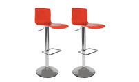 Tabouret de bar / cuisine rouge moderne NEWSURF (lot de 2)