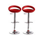 Tabouret de bar / cuisine rouge moderne PVC COMET (lot de 2)