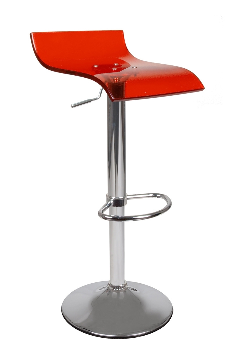 Tabouret de bar / cuisine rouge transparent design VEGA