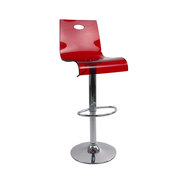 Tabouret de bar / cuisine SATURNE rouge transparent image pub1