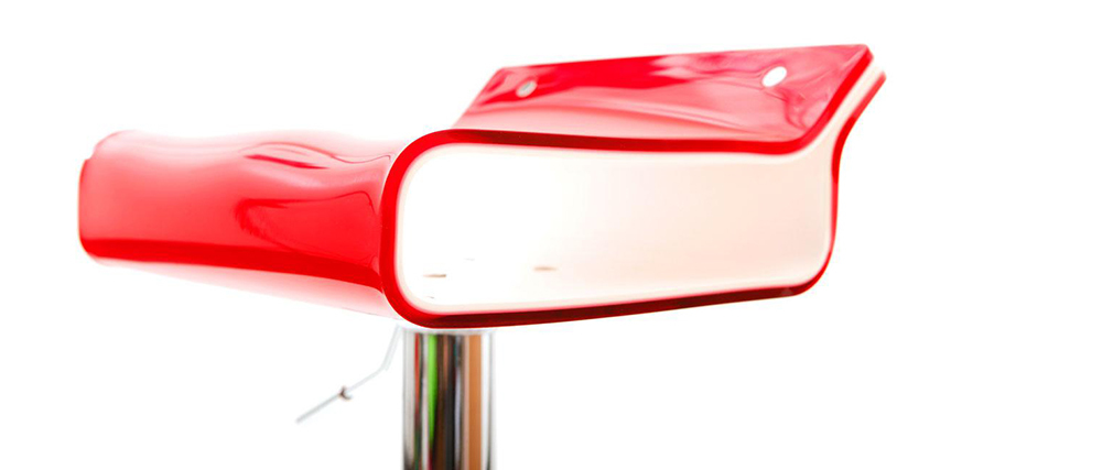 Tabouret de bar design bicolore rouge et blanc ICE POP