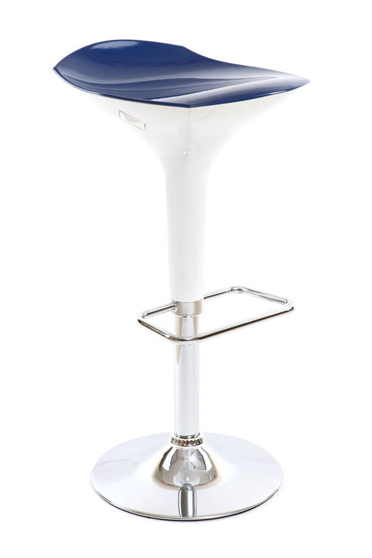 Tabouret de bar design bleu et blanc VENUS