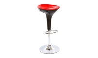Tabouret de bar design noir et rouge JUPITER