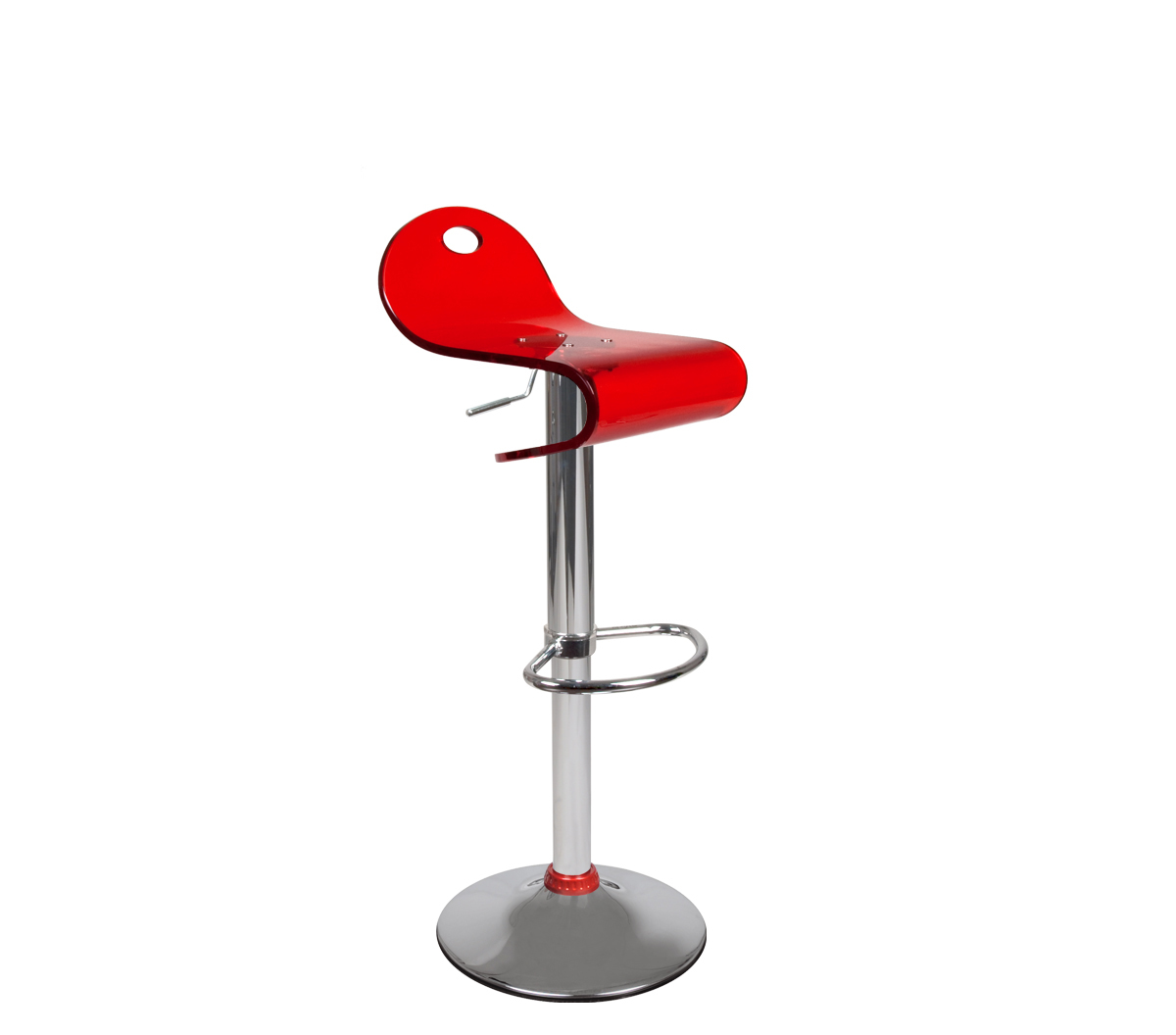 Tabouret de bar up to you transparent rouge CELESTE