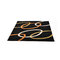 Tapis moderne noir &agrave; motifs Aspidistra