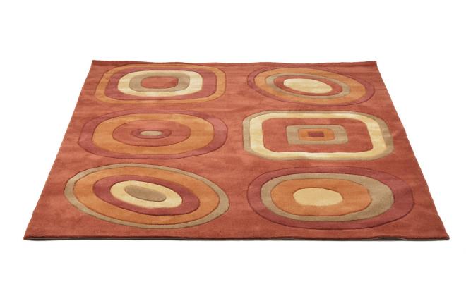 Tapis moderne orange et rouge Lys