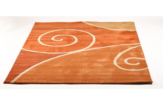 Tapis moderne Orange et rouge Volubilis