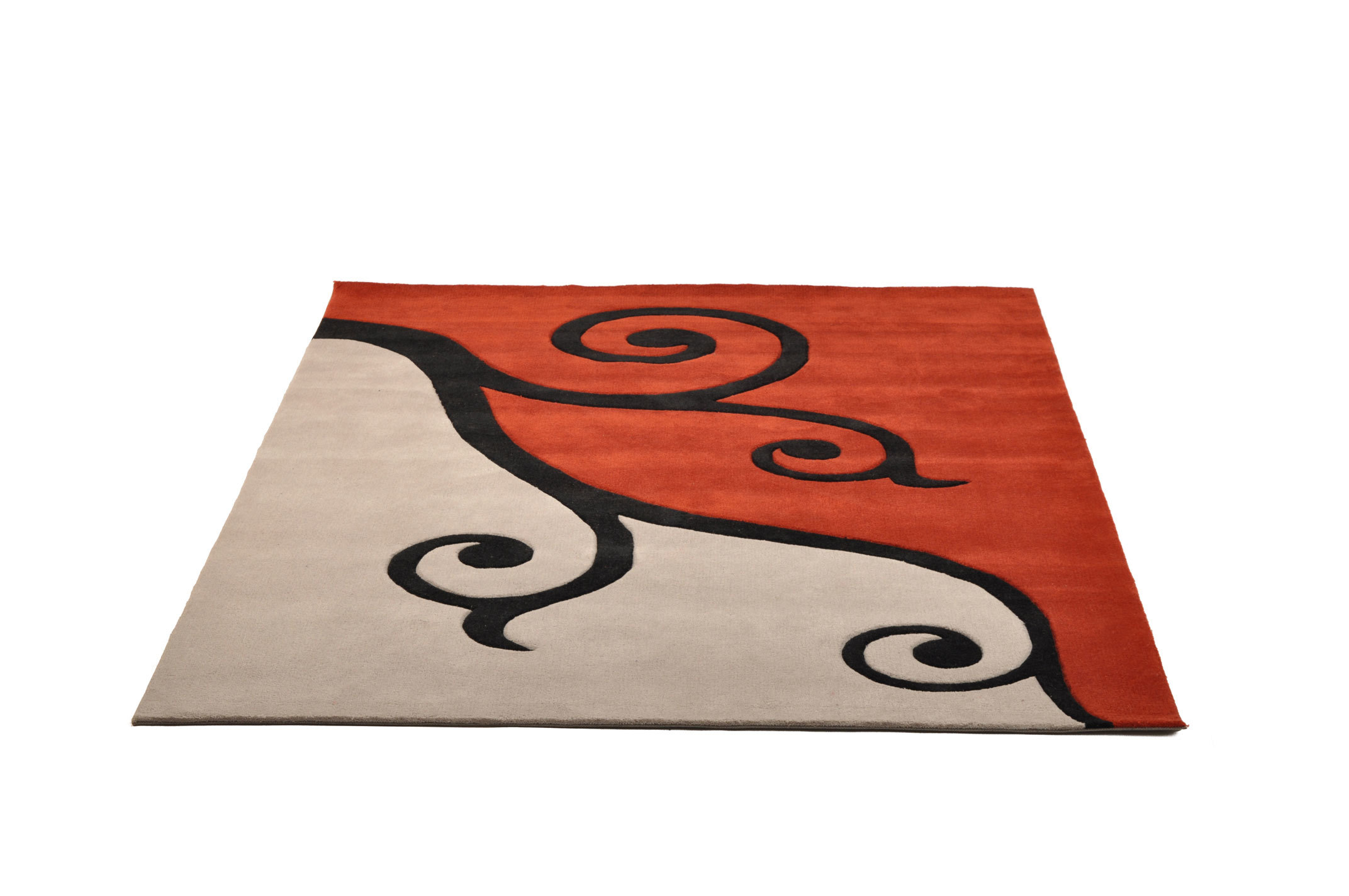 Tapis moderne rouge et gris Cl&eacute;matite