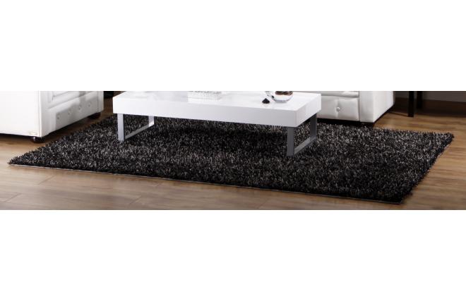Tapis moderne shaggy gris bleut&eacute;