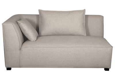 Module d'angle gauche pour canap&eacute; en tissu beige naturel PLURIEL