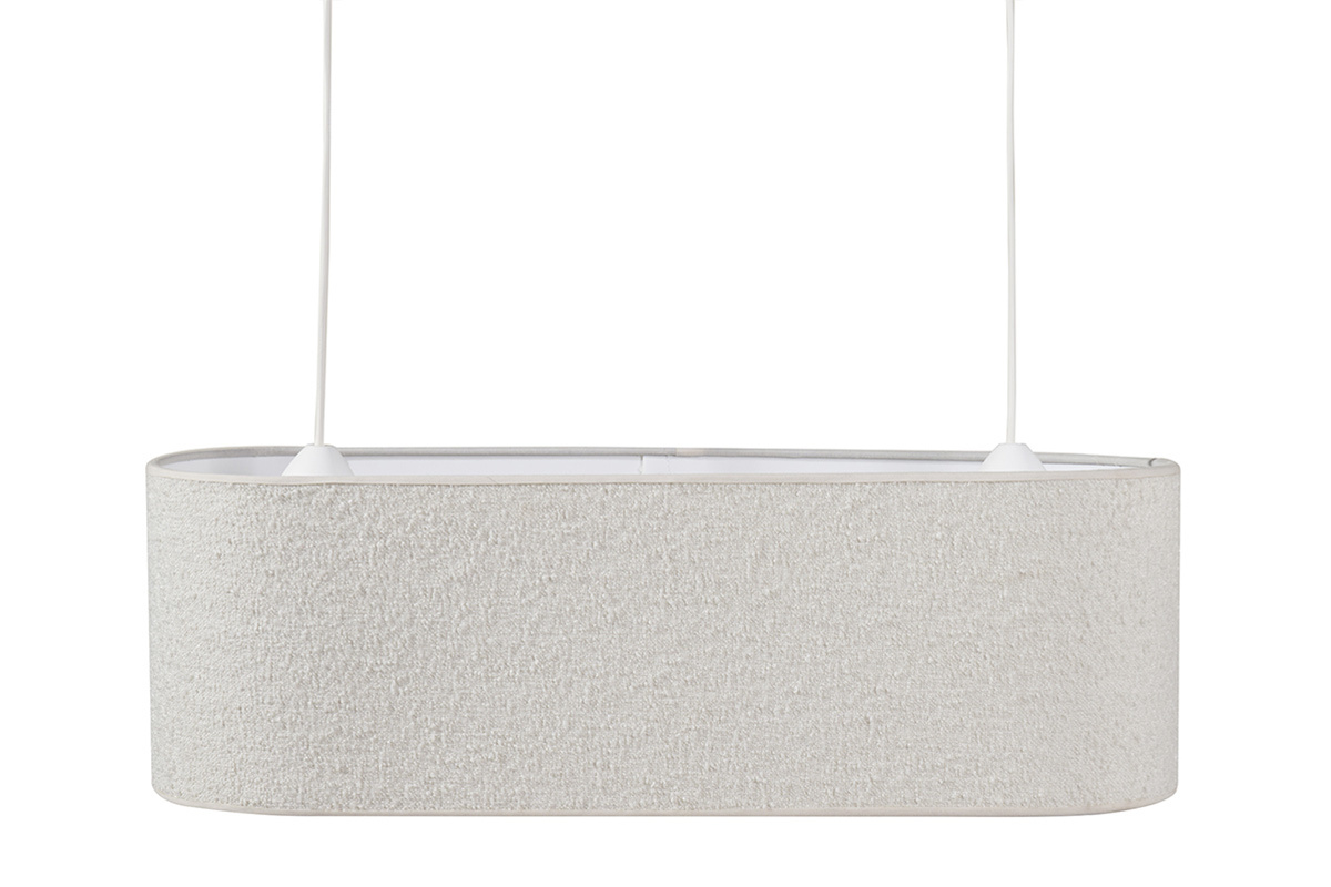 Abat-jour pour suspension double en tissu effet laine boucle cru L62 cm TESSA