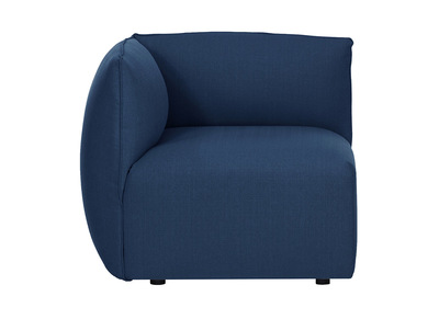 Angle de canap&eacute; design tissu bleu fonc&eacute; MODULO