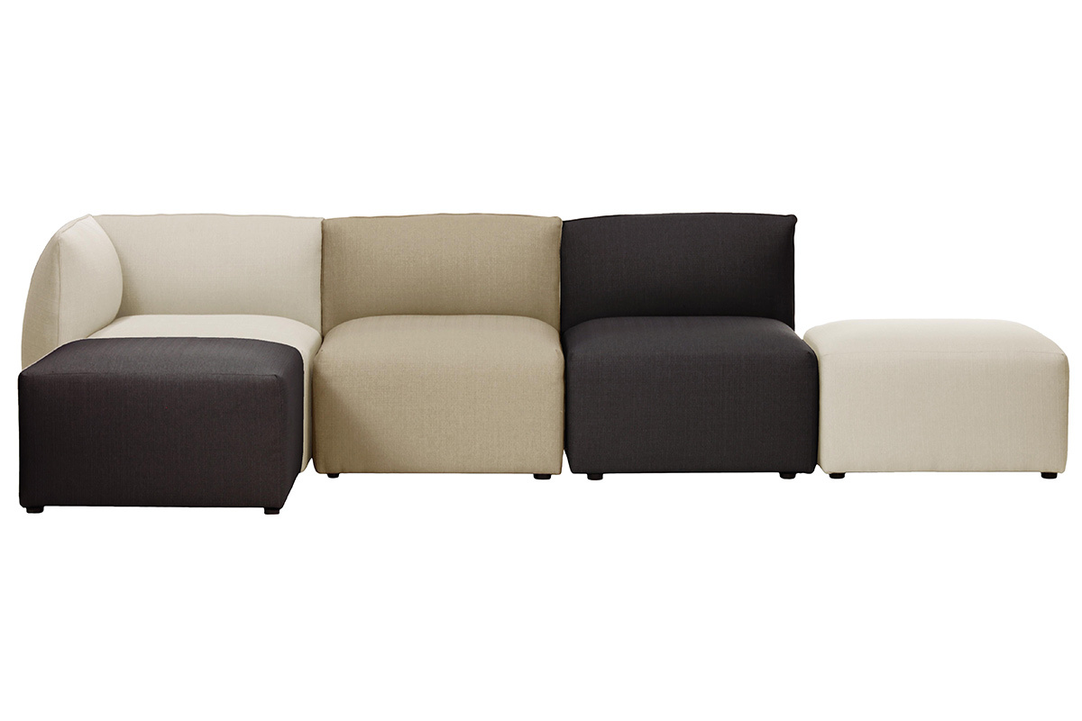 Angle de canap design tissu gris fonc MODULO