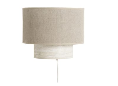 Applique murale design en lin beige et effet travertin H20 cm SEMA