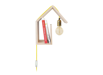 Applique murale design fixation droite cordon jaune HUT