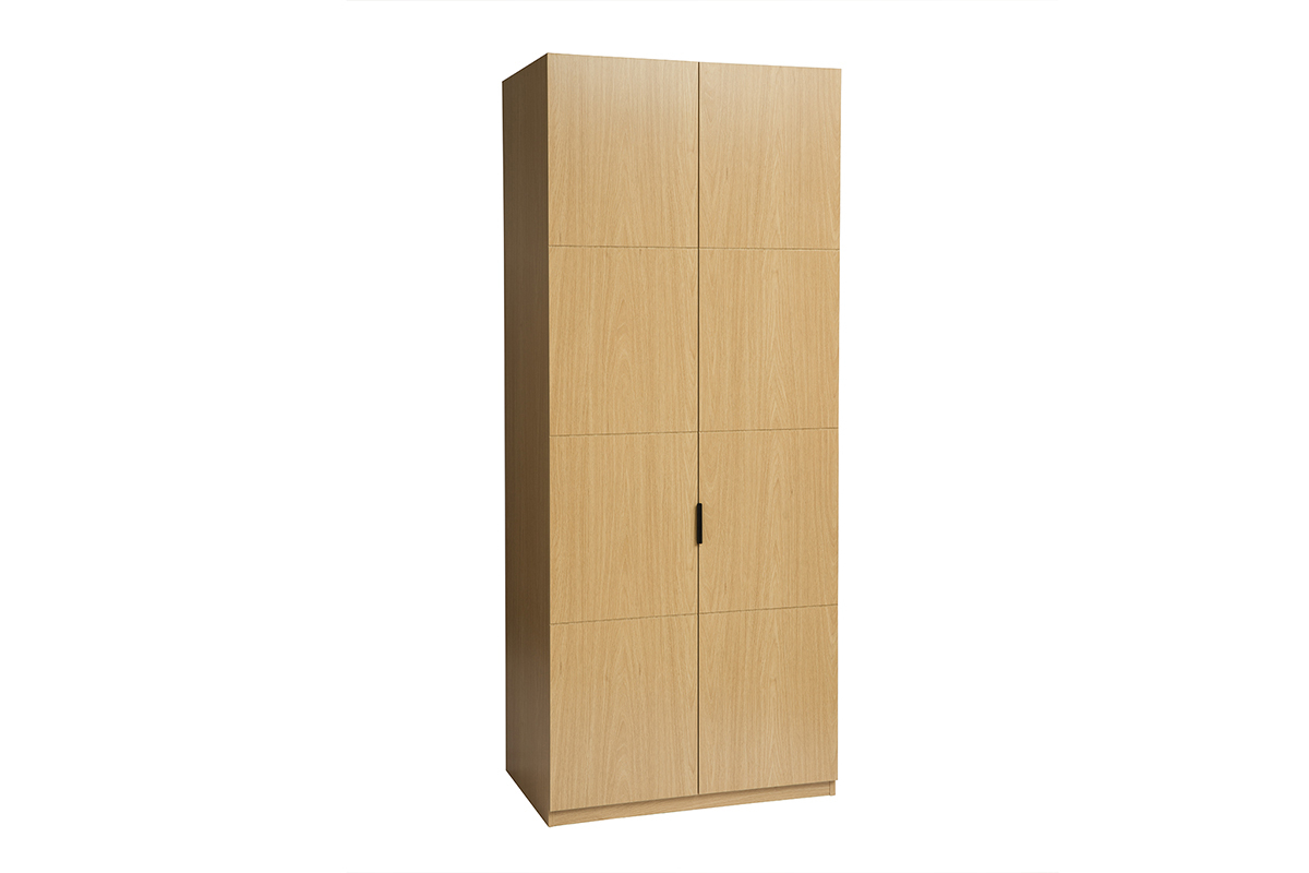 Armoire avec 2 penderies finition bois chne L90 cm GARENCE