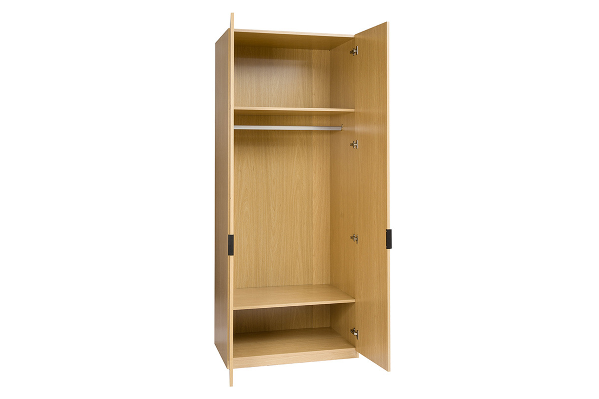 Armoire dressing avec penderie finition bois chne L90 cm GARENCE