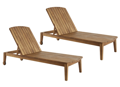 Bains de soleil en bois massif (lot de 2) CANOPEE